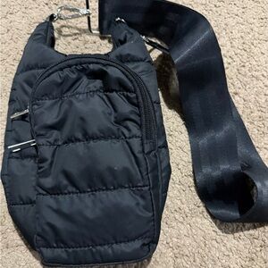 Black Quilted Crossbody Bag for drinks